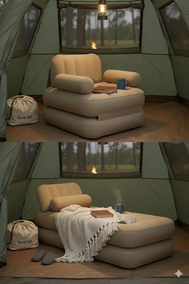 Kendi kendine Şişen Otomatik Tek Kişilik Şişme Koltuk